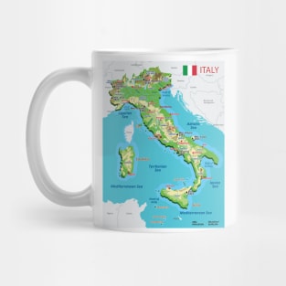 Geographic map of Italy Mug